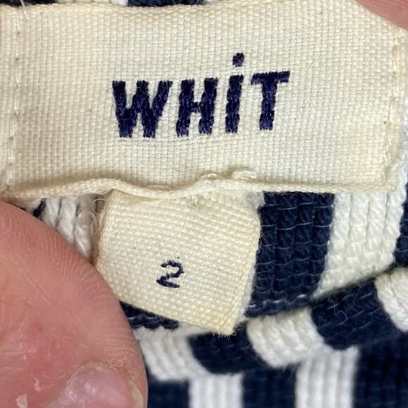 Whit Bamboo Asymmetric‎ Hem Skirt Striped Black Size Size 2 Mod Mini $298 USD - Picture 4 of 9